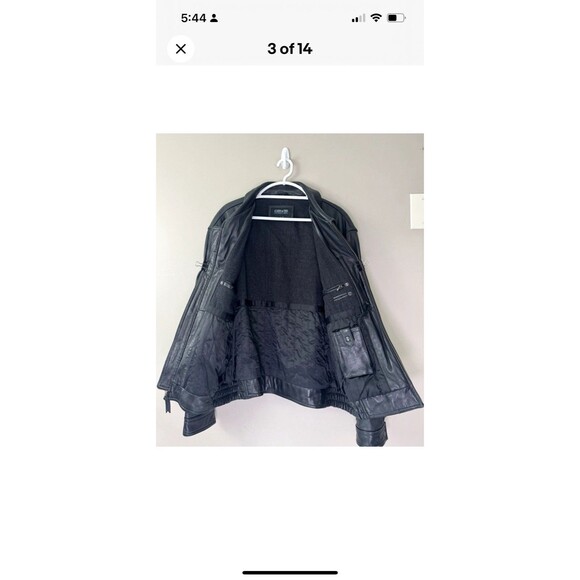 Joseph & Feiss Black Lambskin Leather Jacket Coat XX Large  Zip Front Bomber - Picture 13 of 13